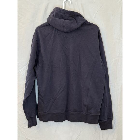 Champion Sweatshirt Mens L Navy Blue Hoodie Spellout Chest C Logo Sweater Hood - Picture 5 of 9